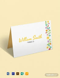 Free Multi Place Wedding Name Card Template Word Psd