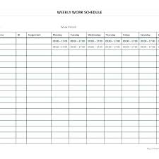 Blank Employee Schedule Template Monthly Work Excel Month Printable