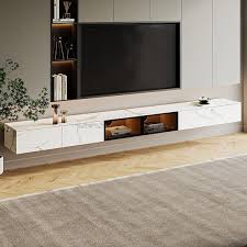 Wall Mounted Marble Floating Tv Stand