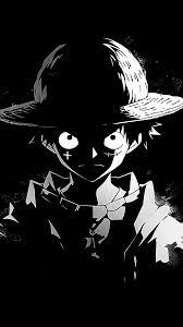 luffy black and white phone wallpaper