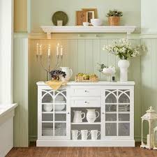Sobuy Sideboard With 2 Glass Doors And