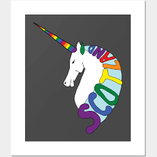 Rainbow Coloured Scottish Unicorn With