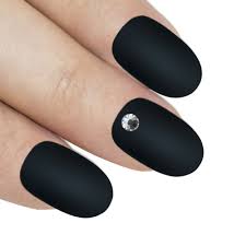 bling art false nails black glitter