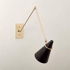 Polished Brass Swing Arm Wall Sconce