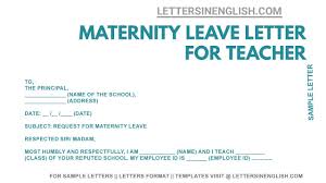 maternity leave application for teacher