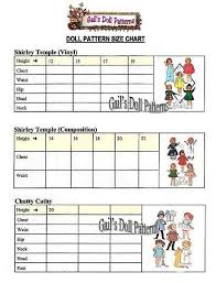 Doll Size Chart For Over 30 Dolls