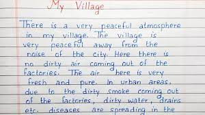my village essay writing english