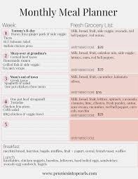 300 Monthly Meal Plan On A Budget Free Printable