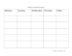 lesson plan template weekly lesson