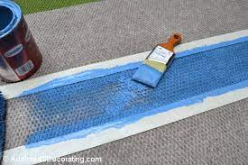 outdoor rug with painted stripes