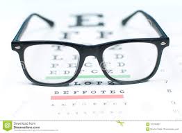 Eye Vision Test Chart Seen Through Eye Glasses Stock Image