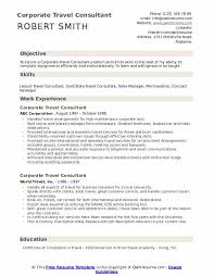 corporate travel consultant resume