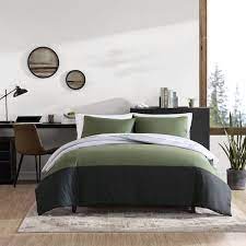 Ed Bauer 3pc Full Queen Skyline Stripe Comforter Set Green
