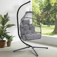 Foldable Egg Chair Hanging Rattan Swing