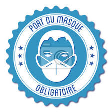 Logo du port masque obligatoire. peintures murales • tableaux  signalisation, nécessaire, réglementation | myloview.fr