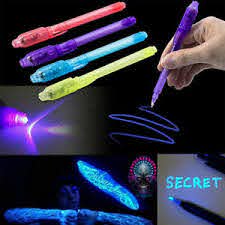 Invisible Ink Pens Uv Light Black Light Magic Highlighter Secret Message 4 Color Ebay