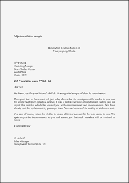 Adjustment Letter Sample Example Template And Format