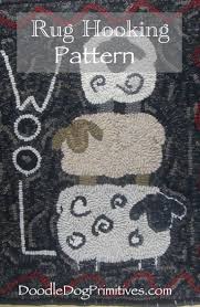 stacked sheep rug hooking pattern