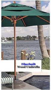 9 Wood Umbrella W Wood Ribs Fiberbuilt