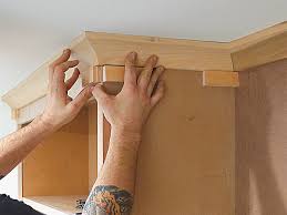 install crown molding on cabinets