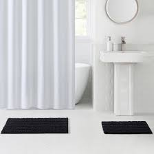 silver chenille polyester bath rug set