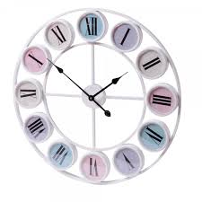 pastels smarty iron wall clock