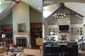 faux wood beam ideas for vaulted ceilings
