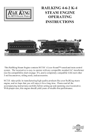 Railking 4 6 2 K 4 Steam Engine Operating Instructions