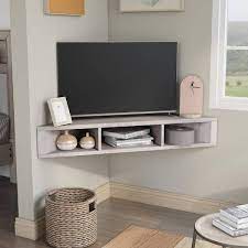 white oak floating tv stand fits tv