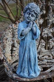 Concrete Garden Statue Blue Baby