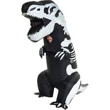 Inflatable Skeleton T Rex Dinosaur Halloween Costume For Adults One Size