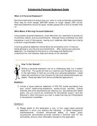    Personal Statement Examples  Samples
