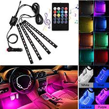 Amazon Com Axelect Car Led Strip Lights 48 Led Neon Accent Interior Lights Neon Light Kits Multicolor Music Car Interior Lights Under Dash Lighting Kit With Sound Active Function And Remote Control Dc