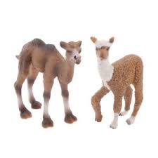 Details About Set Of 2 Lifelike Wild Animal Model Camel Alpaca Figurine Toy Party Favors