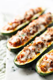 Top each turkey stuffed zucchini boat with 1 tbsp. Beef Stuffed Zucchini Boats Low Carb Easy Peasy Meals