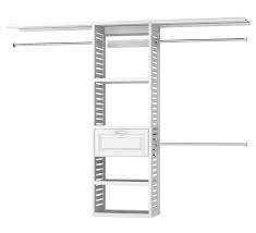 8 ft h white wood closet system
