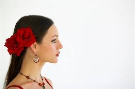 flamenco hair and makeup stock photos