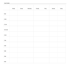 Daily Schedule Template Word Routine Examples Work Monthly