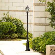 Lutec Single Head 1 Light Black Outdoor Post Lantern