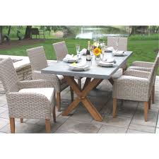 Marine grade polymer (mgp) patio furniture is a plastic lumber and a great wood alternative for outdoor furniture. 80 X 38 Teak Composite Dining Table Set 6 Wicker Chairs Against The Grain