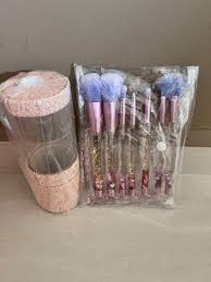 glitter make up brushes set with makeup
