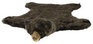 60 x 60 faux fur black bear area rug