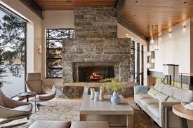 Custom Cut Granite Fireplace Modern