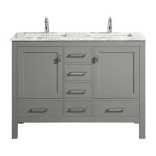 Bespoke cabinet makers in london are more than just bathroom or kitchen cabinet manufacturers and they can be commissioned to create storage cabinetry around the home. Eviva London 48 X 18 Gray Transitional Double Sink Bathroom Vanity W White Carrara Top Overstock 23565165