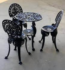 Black Cast Iron Table And Chairs Non