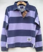 long sleeved two colour striped rugby shirt