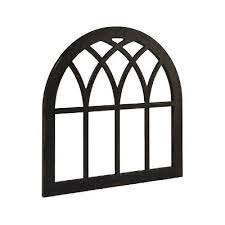 black cathedral window frame wall decor