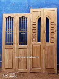 exterior kerala teak double door for