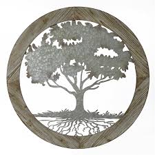 Luxenhome Gray Metal Tree Of Life With