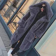 2019 Winter Faux Fur Long Coat Women